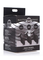 Load image into Gallery viewer, Master Series Dirty Words Anal Plug - Black - Set