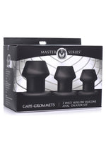 Load image into Gallery viewer, Master Series Gape-Grommets Hollow Silicone Anal Dilator - Black - 3 Pieces/Set