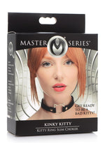 Load image into Gallery viewer, Master Series Kinky Kitty Adjustable Ring Choker Slim - Black
