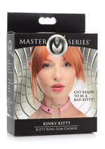 Load image into Gallery viewer, Master Series Kinky Kitty Adjustable Ring Choker Slim - Pink

