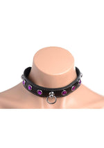 Load image into Gallery viewer, Master Series Leather Collar with Rhinestones

