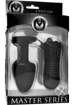 Load image into Gallery viewer, Master Series Paragon Gem Accented Vibrating Anal Plug - Black