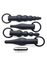 Load image into Gallery viewer, Master Series Premium Ranged Rimmers 3x Vibrating Silicone Rimming Anal Training - Black - 5 Piece/Set