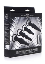 Load image into Gallery viewer, Master Series Premium Ranged Rimmers 3x Vibrating Silicone Rimming Anal Training - Black - 5 Piece/Set