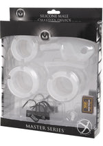 Load image into Gallery viewer, Master Series Sado Chamber Silicone Male Chastity Device - Clear
