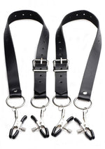 Load image into Gallery viewer, Master Series Spread Labia Spreader Straps with Clitoral Clamps - Black
