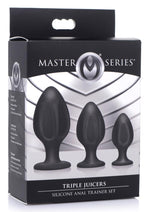 Load image into Gallery viewer, Master Series Triple Juicers Silicone Anal Trainer - Black - 3 Piece/Set