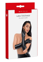 Load image into Gallery viewer, ME YOU US Latex Full Length Gloves - Black - Small
