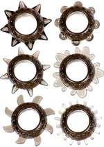 Load image into Gallery viewer, ME YOU US Tickler Ring Set Assorted Textured Cock Rings - Smoke - 6 Pack
