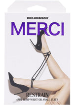 Load image into Gallery viewer, Merci Hogtied Bind and Tie 6mm Hemp Wrist Or Ankle Cuffs - Black

