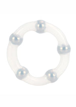 Load image into Gallery viewer, Metallic Bead Ring Silicone Cock Ring - Clear
