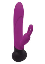 Load image into Gallery viewer, Mini Bonnie and Clyde Rechargeable Silicone Rabbit Vibrator - Black/Purple
