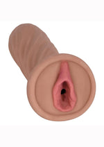 Load image into Gallery viewer, Mistress Brianna Vibrating Bioskin Dual Density Stroker - Pussy - Caramel

