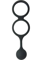 Load image into Gallery viewer, My Cock Ring Scrotum Ring with Weighted Ball Banger Silicone Cock Ring - Black
