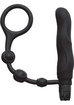 Load image into Gallery viewer, My Cock Ring Silicone Cock Ring with Vibrating Ass Blaster Butt Plug - Black
