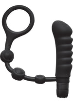 Load image into Gallery viewer, My Cock Ring Silicone Cock Ring with Vibrating Ass Pleaser Butt Plug - Black
