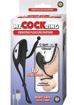 Load image into Gallery viewer, My Cock Ring Vibrating Pleasure Partner Silicone Rechargeable Ring - Black
