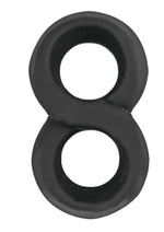 Load image into Gallery viewer, My Cockring Figure Eight Silicone Cock and Scrotum Ring - Black
