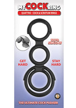 Load image into Gallery viewer, My Cockring Quattro Silicone Cock and Scrotum Rings - Black
