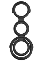 Load image into Gallery viewer, My Cockring Quattro Silicone Cock and Scrotum Rings - Black
