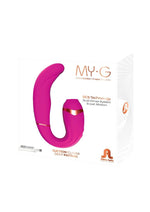 Load image into Gallery viewer, My G Rechargeable Silicone Double Stimulation Vibrator - Magenta/Purple
