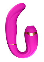 Load image into Gallery viewer, My G Rechargeable Silicone Double Stimulation Vibrator - Magenta/Purple
