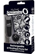 Load image into Gallery viewer, My Secret USB Rechargeable Panty Vibe Set with Silicone Remote Control Ring Waterproof - Black
