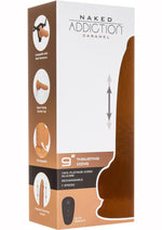 Load image into Gallery viewer, Naked Addiction Silicone Rechargeable Thrusting Dildo - Brown/Caramel - 9in
