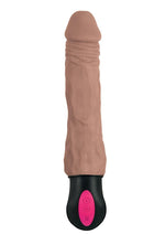 Load image into Gallery viewer, Natural Realskin Hot Cock 3 Rechargeable Warming Dildo - Chocolate - 8in
