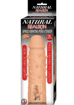 Load image into Gallery viewer, Natural Realskin Spiked Vibrating Penis Xtender - White
