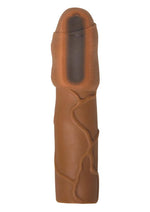 Load image into Gallery viewer, Natural Realskin Uncircumcised Xtender Vibrating Sleeve - Chocolate
