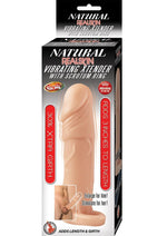 Load image into Gallery viewer, Natural Realskin Vibrating Penis Extender with Scrotum Ring - Flesh/Vanilla
