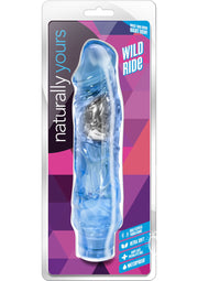 Naturally Yours Wild Ride Vibrating Dildo - Blue - 9in