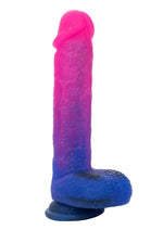 Load image into Gallery viewer, Naughty Bits Ombre Hombre XL Rechargeable Silicone Vibrating Dildo - Multicolor - XLarge