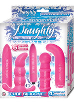 Load image into Gallery viewer, Naughty Explorer Silicone Vibrator Kit with Sleeves - Pink