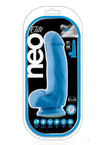 Load image into Gallery viewer, Neo Elite Silicone Dual Density Cock with Balls - Blue/Neon Blue - 7.5in
