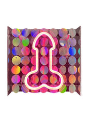 Neon Light Up Penis Sign - Pink/Silver