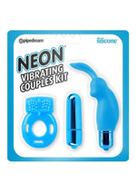 Load image into Gallery viewer, Neon Silicone Vibrating Couples - Blue - 3 Piece Kit
