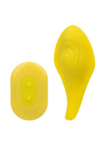 Load image into Gallery viewer, Neon Vibes The Secret Vibe Rechargeable Silicone Vibrator with Remote Control - Yellow
