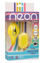 Load image into Gallery viewer, Neon Vibes The Secret Vibe Rechargeable Silicone Vibrator with Remote Control - Yellow
