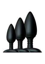 Load image into Gallery viewer, Nexus Butt Plug Trio Silicone Butt Plugs - Black - 3 Pieces