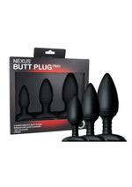 Load image into Gallery viewer, Nexus Butt Plug Trio Silicone Butt Plugs - Black - 3 Pieces
