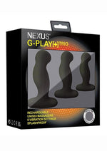 Load image into Gallery viewer, Nexus Gplaytrio+ Unisex Rechargeable Silicone Vibrator - Black - 3 Piece/Set