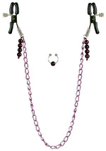 Load image into Gallery viewer, Nipple Play Purple Chain Nipple Clamps - Purple
