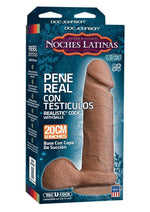 Load image into Gallery viewer, Noches Latina Pene Real Con Testiculos Dildo - Caramel - 8in
