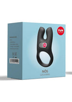 Load image into Gallery viewer, Nos Silicone Vibrating Couples Cock Ring - Black
