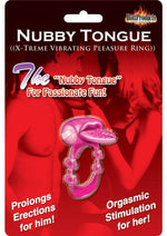 Load image into Gallery viewer, Nubbie Tongue Vibrating Silicone Cock Ring Waterproof - Magenta/Pink
