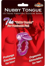 Load image into Gallery viewer, Nubbie Tongue Vibrating Silicone Cock Ring Waterproof - Purple
