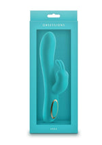 Load image into Gallery viewer, Obsessions Hera Rechargeable Silicone Rabbit Vibrator - Aqua/Blue
