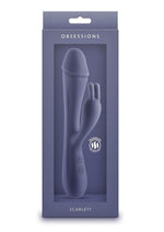Load image into Gallery viewer, Obsessions Scarlett Rechargeable Silicone Rabbit Vibrator - Blue/Navy
